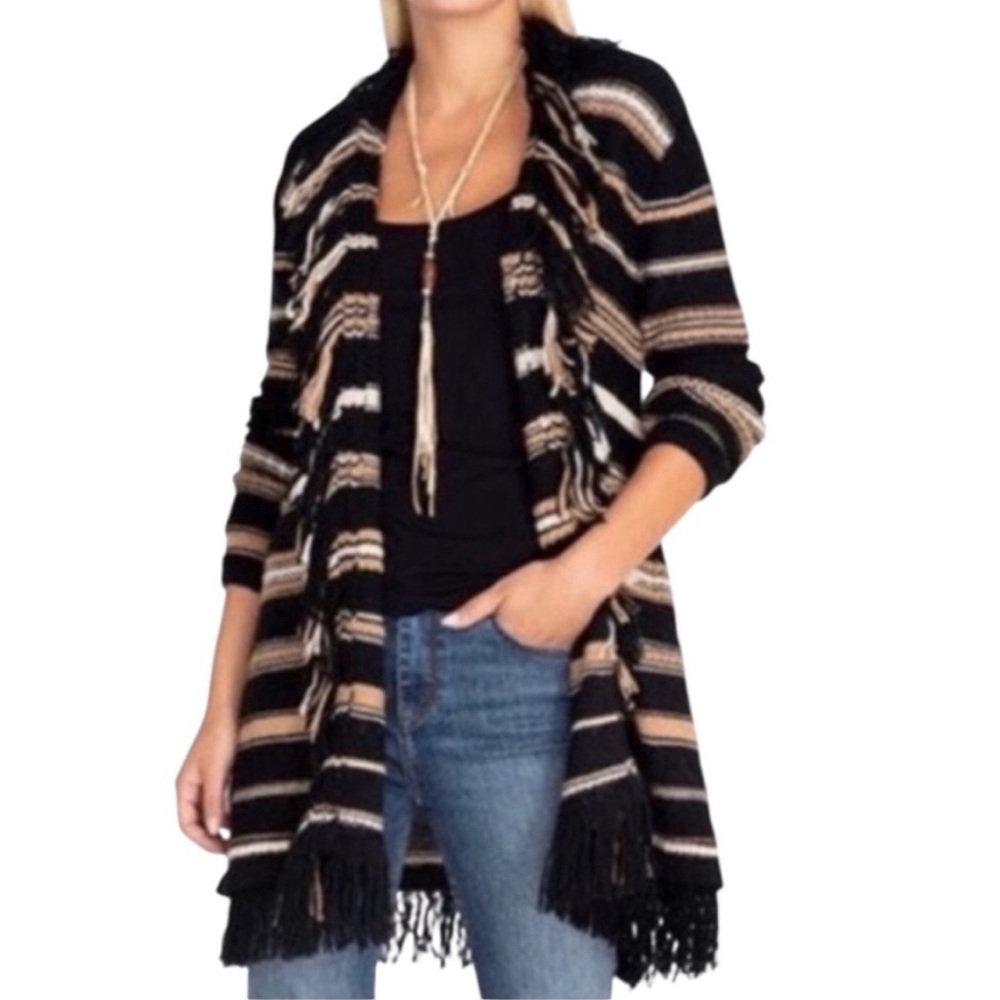 JOHNNY WAS ADA FRINGED CARDIGAN SWEATER